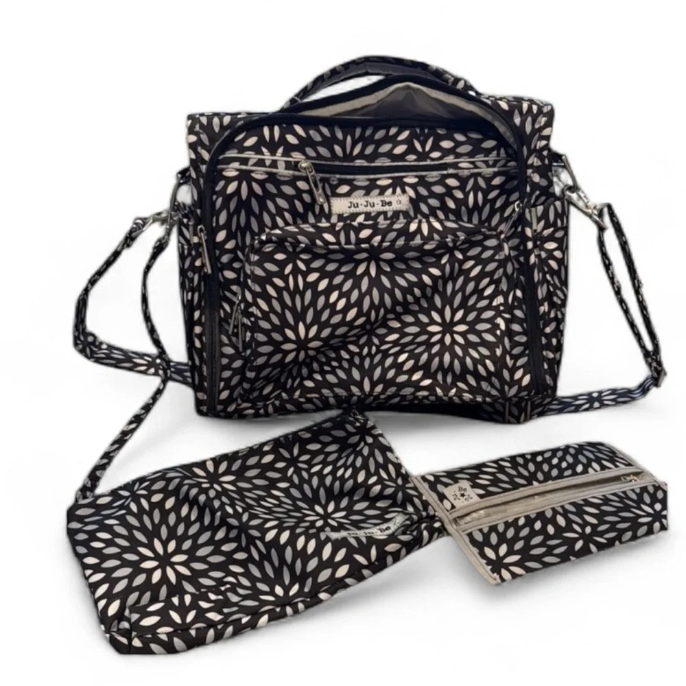 Ju-Ju-Be Black and White Baby Bag Set backpack designer bag purse tote diaper